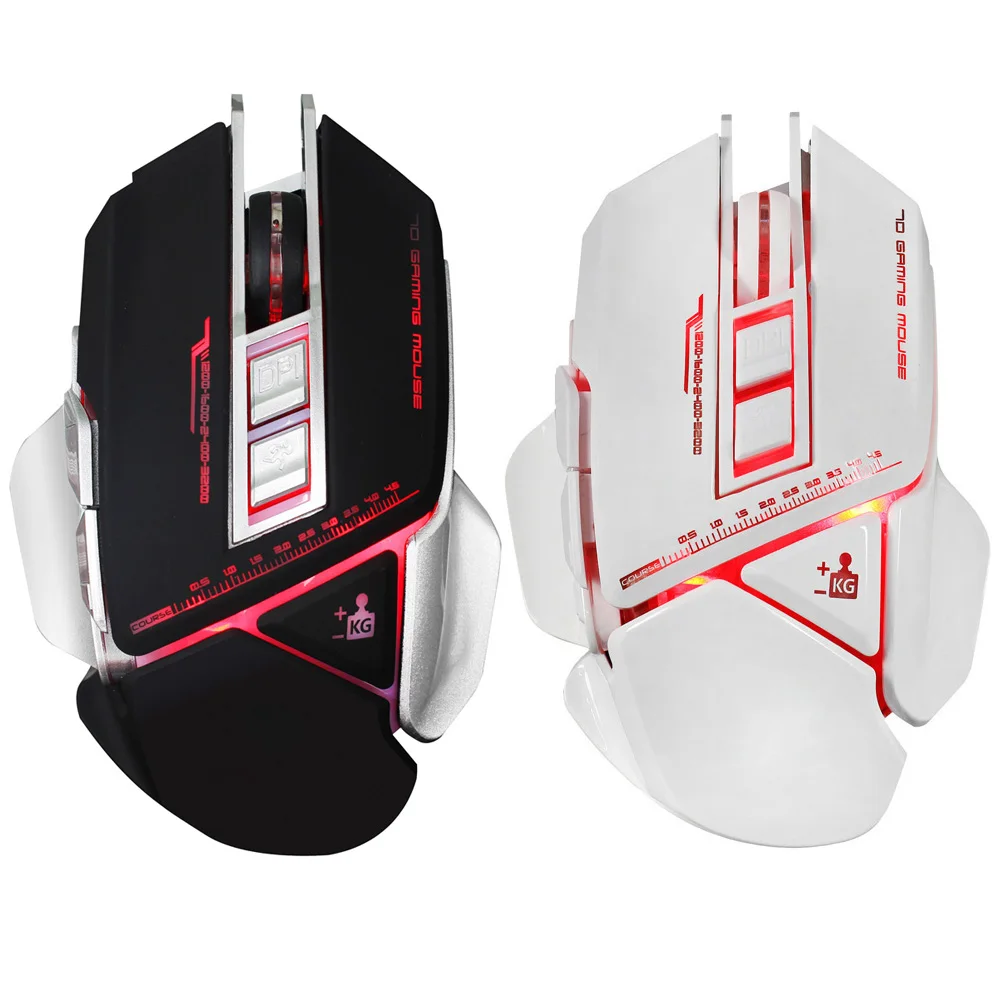 

LED USB Wired Gaming Mouse 3200dpi Adjustable Optical Mause Professional Gamer Mice 7 Buttons Computer Notebook PC