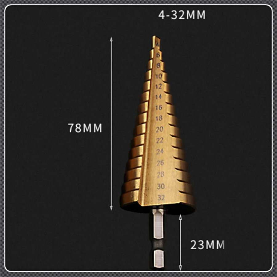 4-32 мм высокой Скорость Сталь древесины бурения Мощность инструмент отверстие резак шаг конус сверла HSS Титан покрытием шаг сверла по