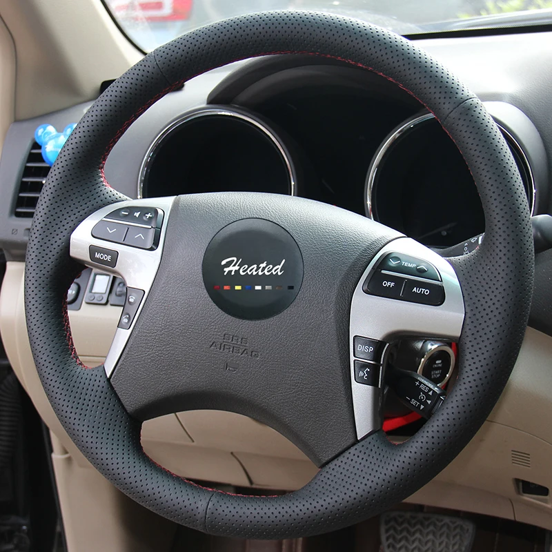 Натуральная кожа наппа чехол рулевого колеса автомобиля для Toyota Highlander 2009- Camry 2007-2011 Оплетка на руль