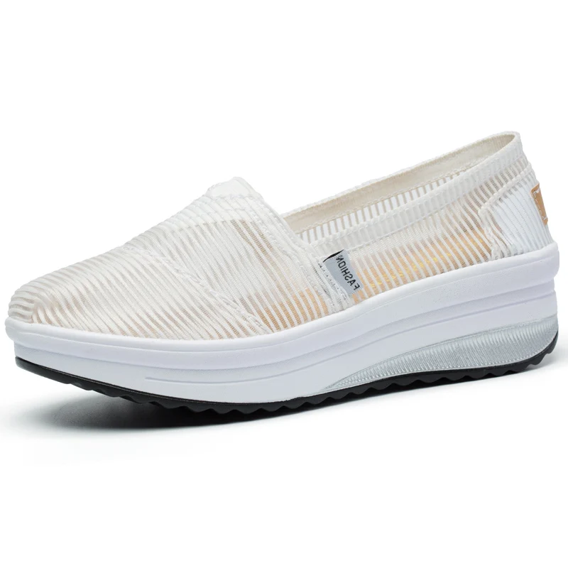 

Chunky Sneakers Women Casual Shoes Wide Wedges Sneakers Cheap Breathable Platform Shoes Running Canvas Shoes Slip On Loafer 2019