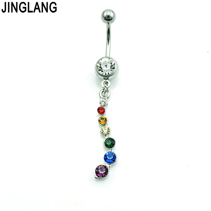 6 PCS/Lot Belly Button Ring Dangle Navel Piercings Tassel Navel Ring