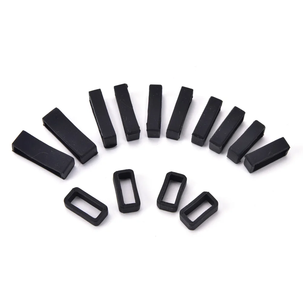 

14mm 16mm18mm 20mm 22mm 24mm 26mm Rubber Watch Band Accessories Black Silicone Watch Strap Small Rubber Loop Holder Locker 2pcs