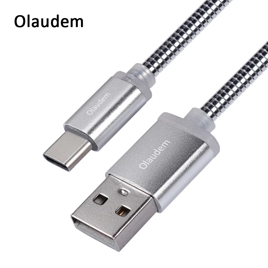Olaudem Phone Cables USB C Cable For Macbook Sony LG Metal Spring Cable