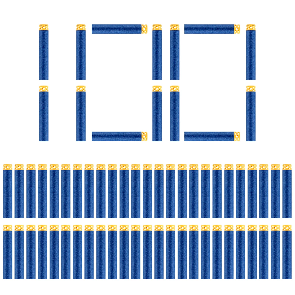 

100PCS Nerf Compatible Hollow Out Soft Head 7.2cm Refill Darts Toy Gun Bullets for Nerf Series Blasters Xmas Kid Children Gift