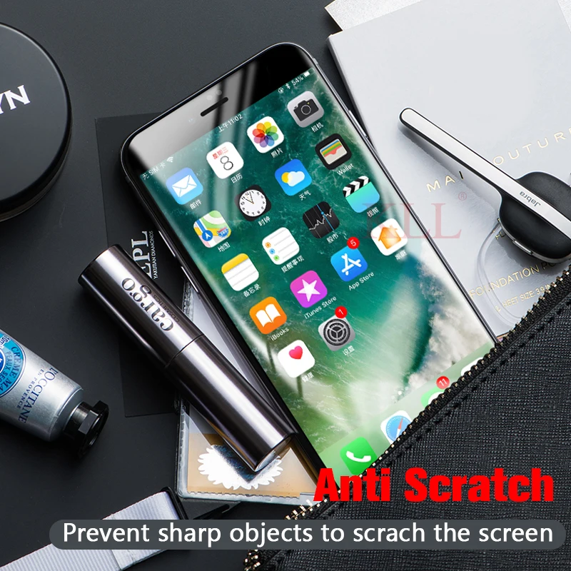 Закаленное стекло 5D с полным покрытием для iPhone 8 7 Plus (улучшенная версия 3D 4D) Защита