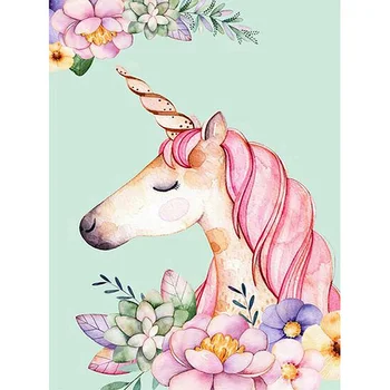 

LZAIQIZG Diamond Embroidery Cartoon Unicorn 5D DIY Diamond Painting Full Square Mosaic Pictures Of Rhinestones Home Decor