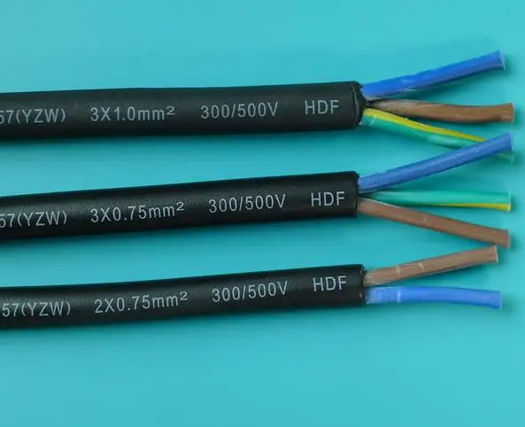 

2X1.0/ 3X0.75 / 4x0.75 /5X0.5 square mm VDE H05RN-F rubber cable for outdoor use