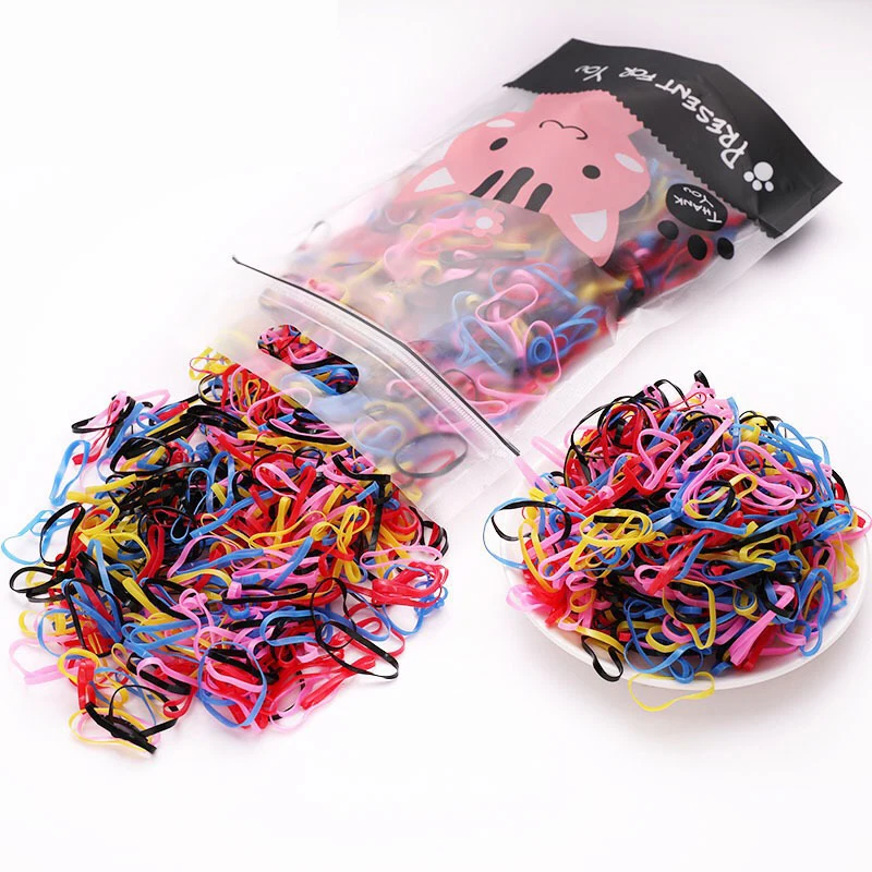 

2500pcs Hair Accessories Mini Braid Plaits Elastic Tie Band Ponytail Holder Elastic Rubber Clear White Accessories Girl