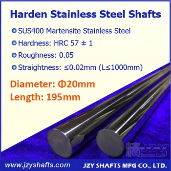 

Dia 20mm L195mm 3pcs/lot surface hardened stainless shaft high precision guide shaft HRC 57 high roughness Ra 0.05 and Ra 0.2