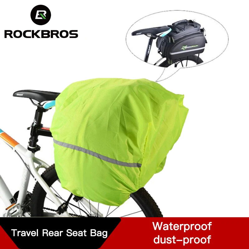 

ROCKBROS Reflective Cycling Backpack Rain Cover For Bicycle Bag Rainproof Dust-proof Covers for Riding Travel Rear Seat Bag
