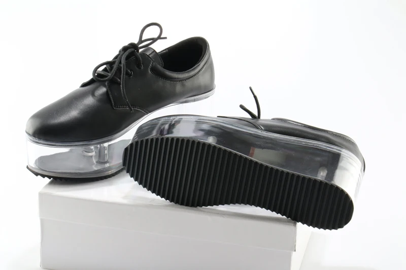 Up Street Chaussures Casual forme black Élégant White Épais Récipient Lace Semelle Printemps Plate Transparent Femmes Fretwork Dames De Fille Lucency Rqw8Z06x