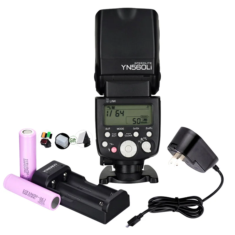 Yongnuo YN560Li литиевая батарея Speedlite GN58 2 4G Беспроводная вспышка Master Slave для камеры