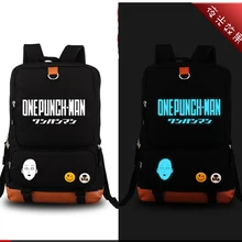 One Punch Man Мультфильм школьный рюкзак книга ноутбук плечи сумки флуоресцентные рюкзаки черный/синий