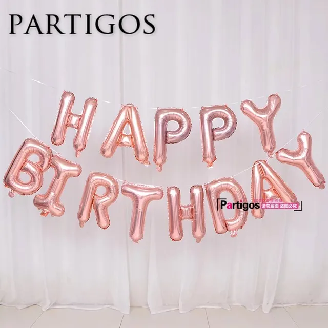 10 sets 17 inch champagne rose gold happy birthday letter balloons wedding letter