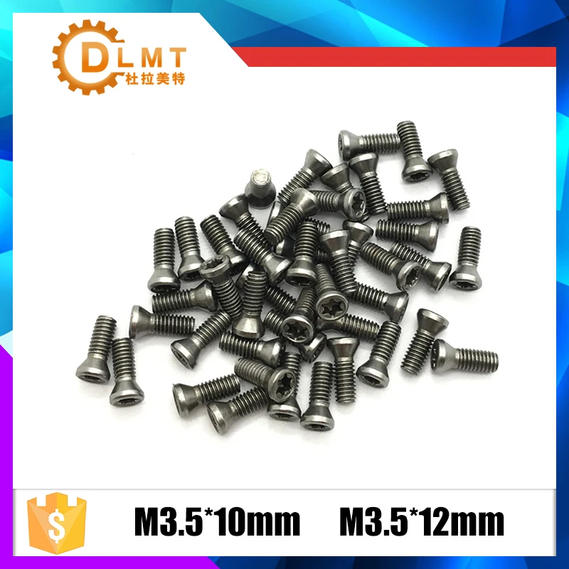 

M3.5*8mm 9mm 10mm 12mm 14mm 50Pcs Screws CNC Carbide Accessories Part Tool Lathe Tool Screw driver