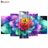 Huacan 5D DIY Diamond Embroidery Flower Diamond Painting Cross Stitch Multi-picture Rhinestone Mosaic Home Decoration 5pcs