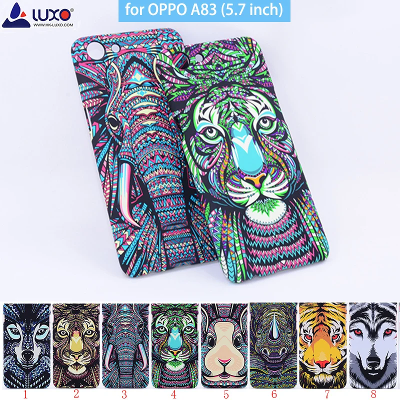 

LUXO Forest King Aztec Animals Faces Lion Wolf Owl Pattern Hard Cover Phone Protective Case for OPPO A83 5.7 inch