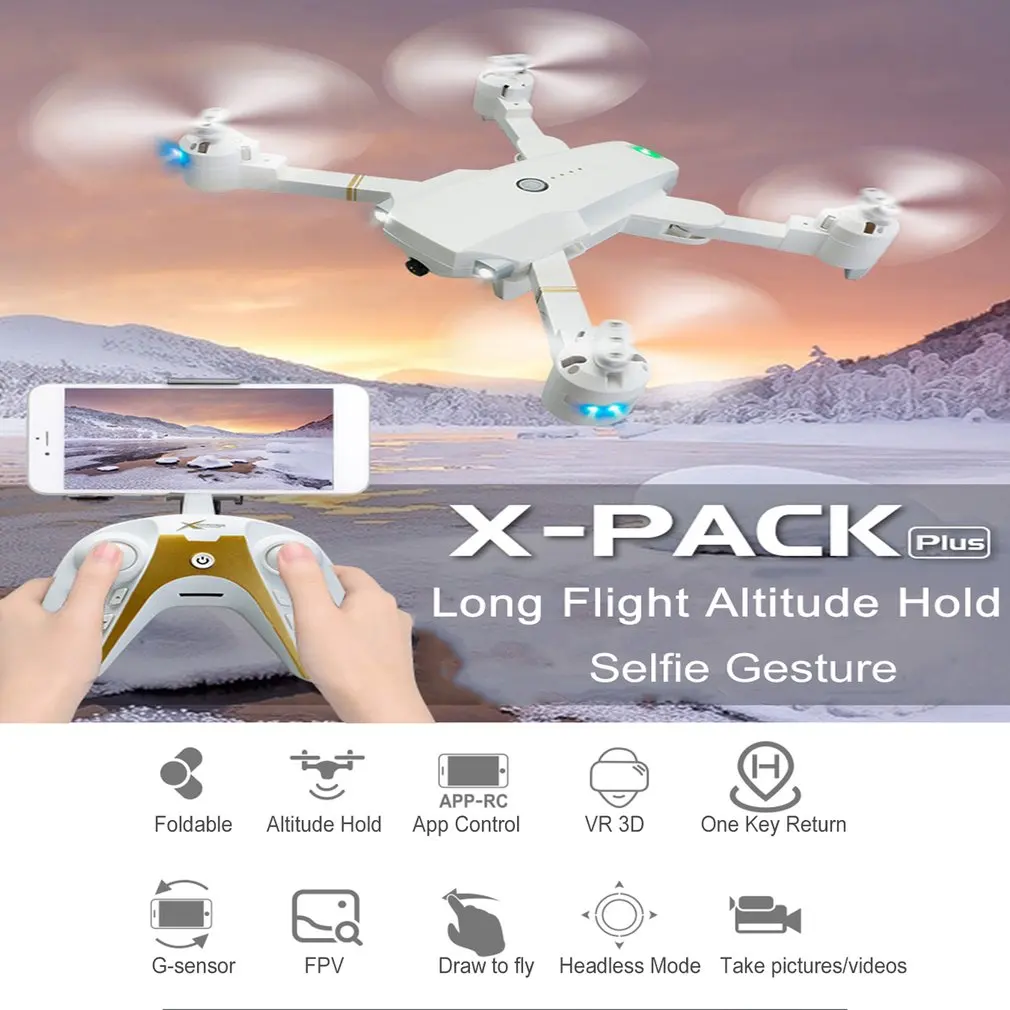 XT1 Плюс 2 4G FPV складной Дрон с дистанционным управлением 720 P/1080 P Широкий формат