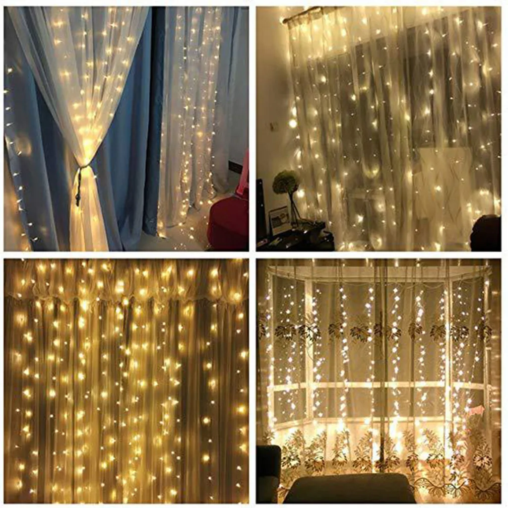 

Colorful Curtain Lights Waterproof Star Party Wedding Indoor Outdoor Christmas Garden Multicolor 150 Led Drop Shipping