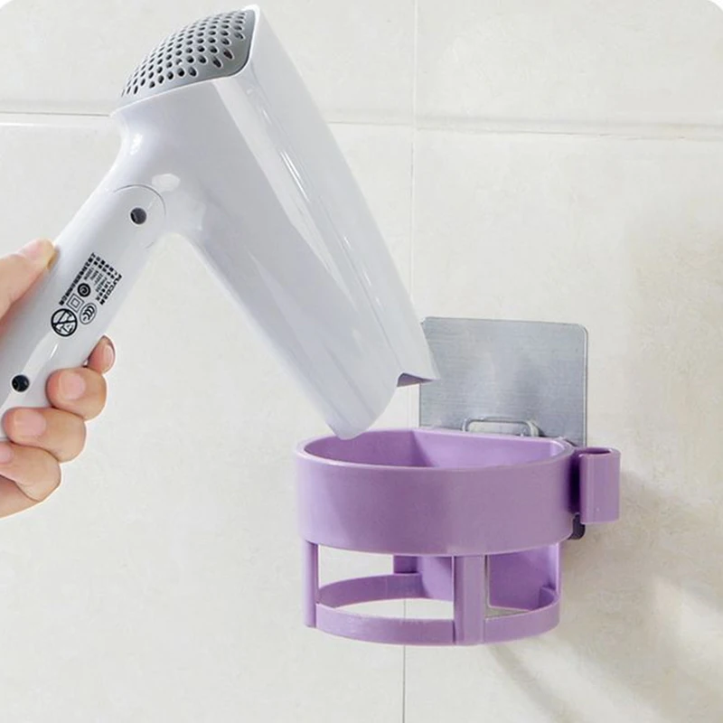 Household Bathroom Organizer Plastic Hair Dryer Holder Wall Mount Hair