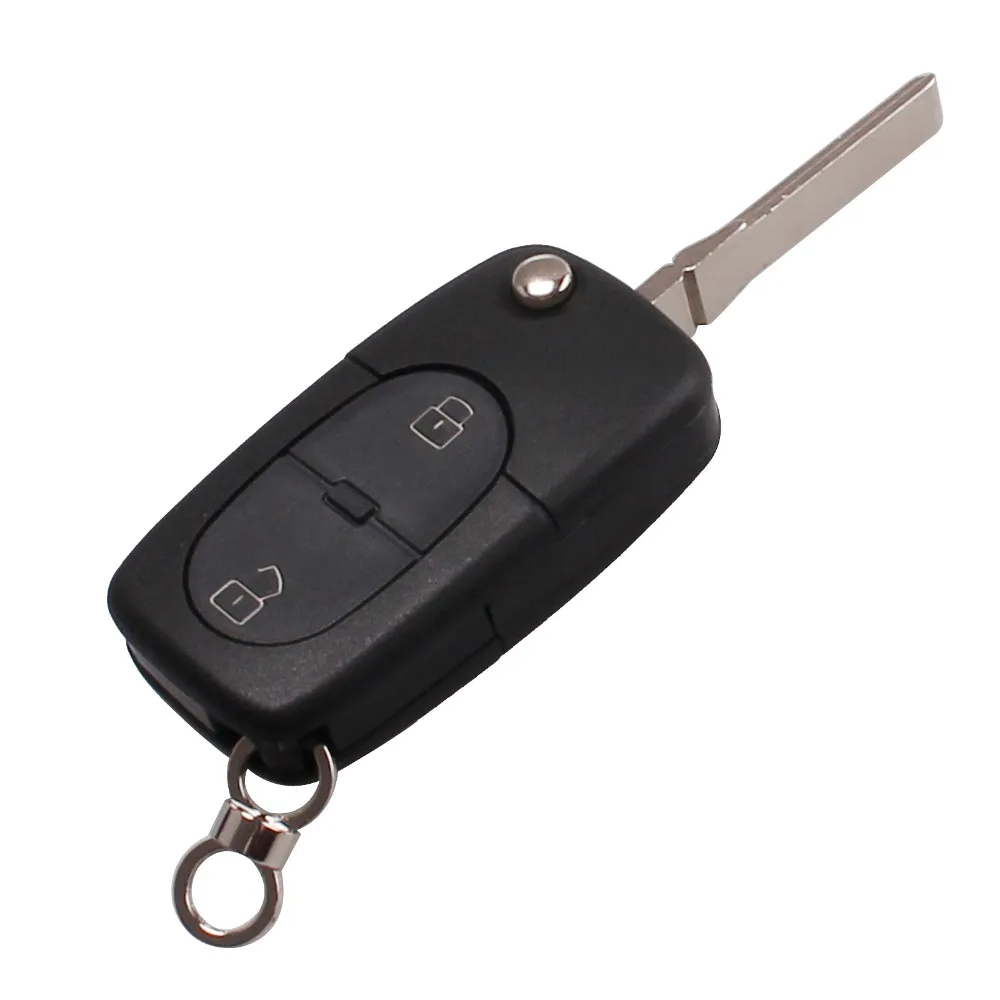 Car Electronics tool For VW Volkswagen Passat Golf Bora 2 Buttons Remote Flip Key Case FOB Shell With Uncut Remote Key Blade