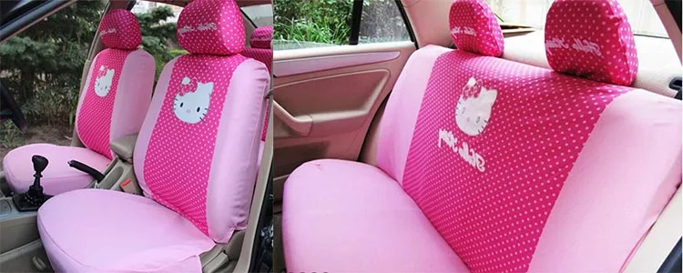 Us 33 83 6 Off Universal Red Dots Pink Cat Car Seat Cover Car Interior Car Accessories Car Styling 10pcs In Automobiles Seat Covers From Automobiles