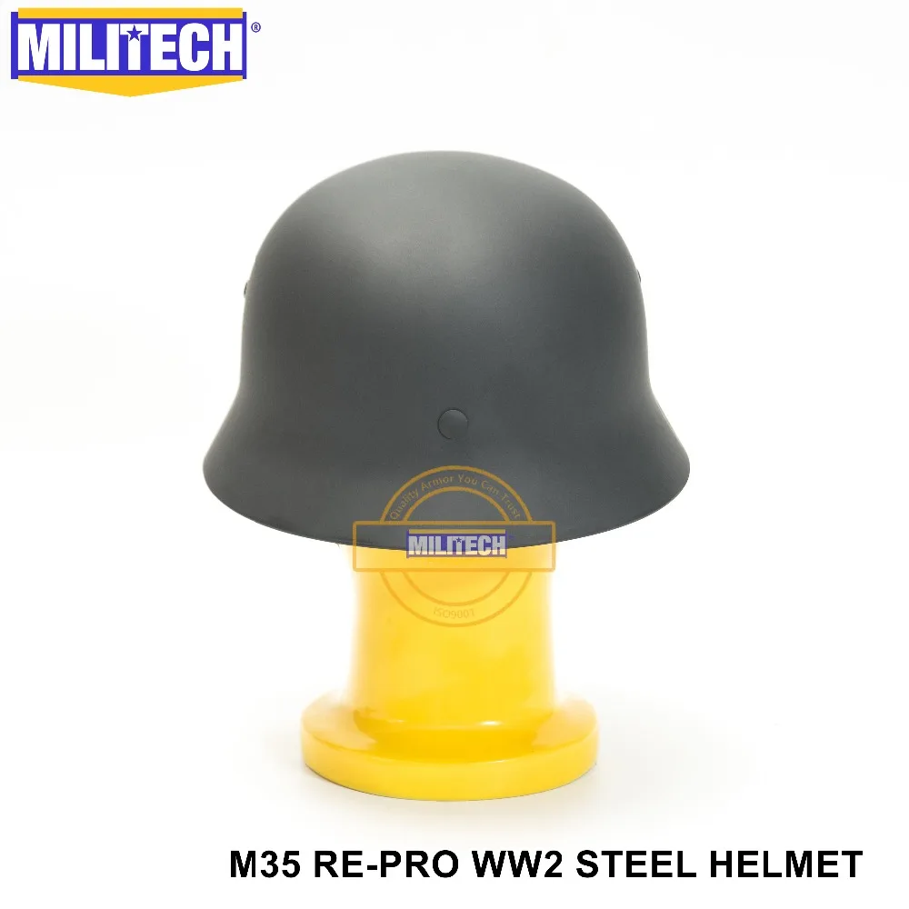 MILITECH WW2 немецкий серый M35 Стальной шлем WW II M35 серый немецкий Repro Шлем Безопасности Мотоциклетный велосипед мировая война 2 Стальной шлем