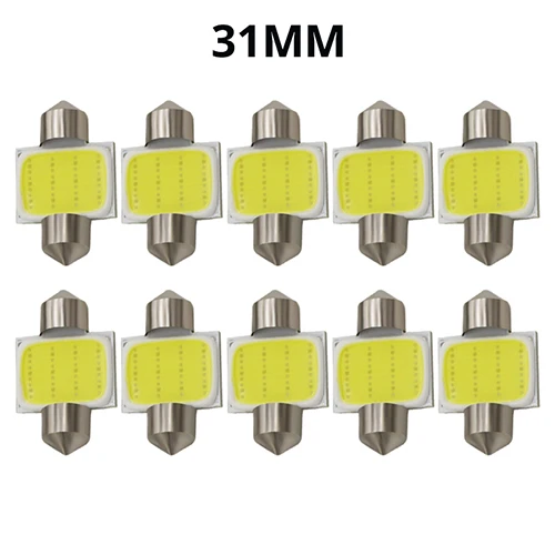 10 шт. 31 мм 36 мм/39 мм/41/42 мм C5W светодиодный COB 12 Чипы SMD лампы автомобиля гирлянда светильник авто интерьер купола светильник лампы 12V белого цвета - Испускаемый цвет: 31MM