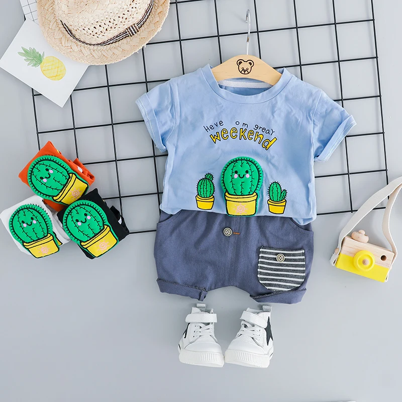 

2019 Summer Baby Boys Clothing Sets Infant Toddler Clothes Suits Casual T Shirt Shorts Kids Children Casual Suit