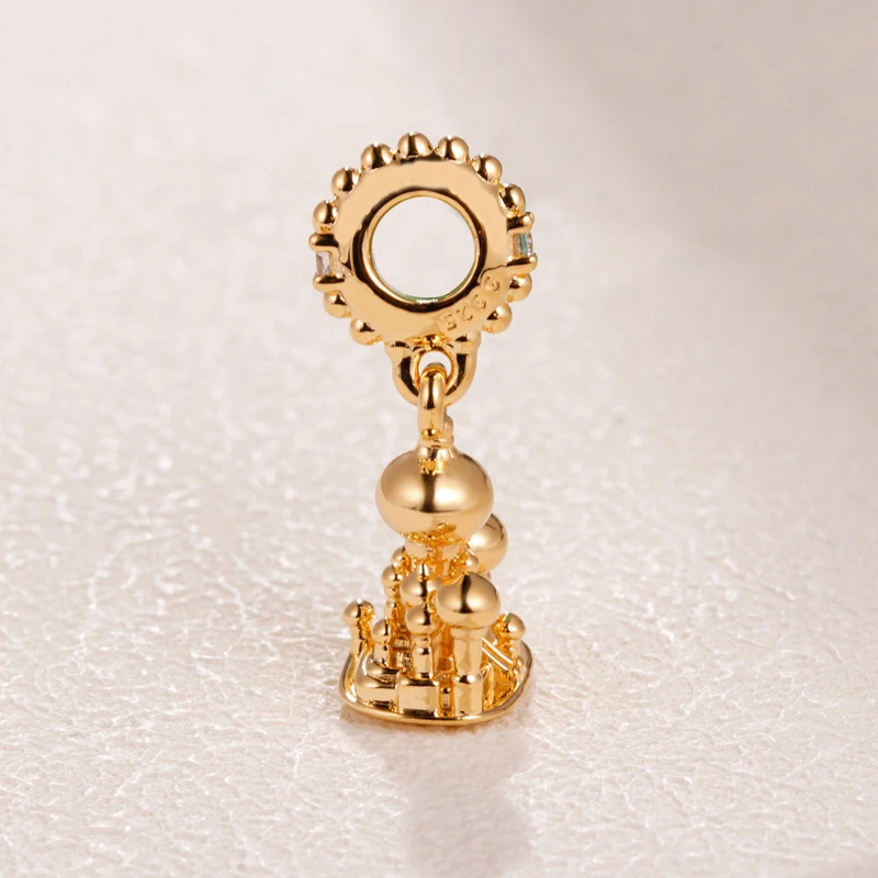 KAKANY 2019 Mother's Day New 925 sterling silver Disne SHINE ALADDIN AGRABAH CASTLE HANGING CHARM Women's Fashion Jewelry