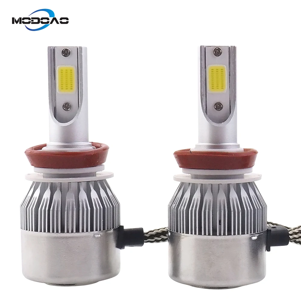 

Pack of Two C6 LED Car Headlights 55W 4600LM COB Auto Headlamp Bulbs H7 H9 H11 880 881 9005 Car Styling Lights