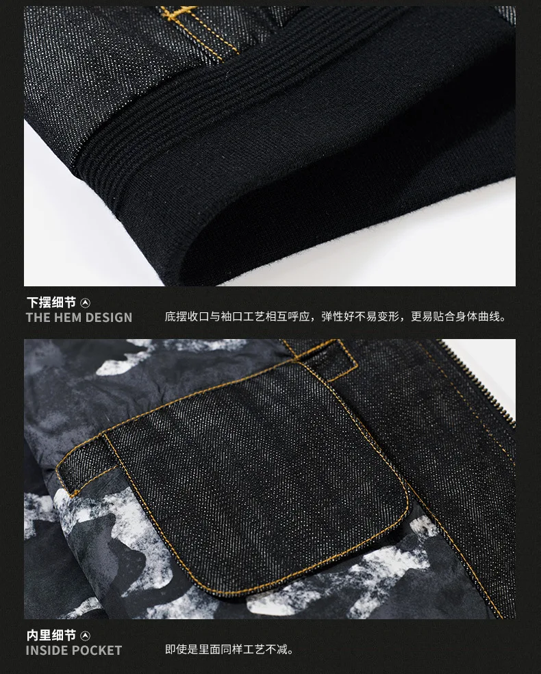 NXH новая джинсовая бейсбольная куртка черная куртка повседневные джинсы мужская куртка-бомбер уличная одежда