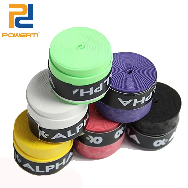 

Powerti 20pcs/lot Overgrip Absorbent Pro Dry Sweatband PU 0.75mm Overgrip for Tennis/Badminton/Squash Racket Grip -TG600