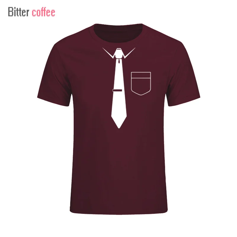 

Summer Nwe NECKTIE Print Mens Cotton T-Shirt Cotton Tops & Tees Fashion Round Neck Hip Hop T shirt XS-XXL