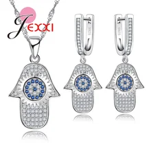 925 пробы, Серебряный ювелирный набор, для женщин, для коктейля, вечерние, высокое качество, украшение из кристаллов, для сережек, ожерелья