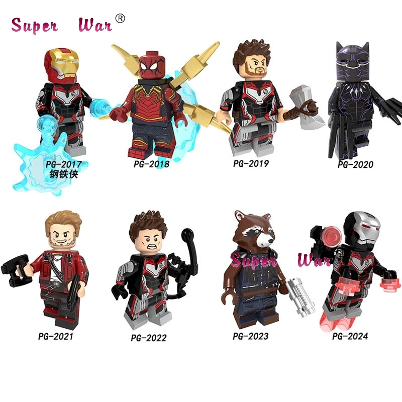 10 комплектов Marvel Comics Series 5 Infinity War Endgame Железный человек Локи Тор Hawkeye Капитан Америка Модель Кирпичи Детские игрушки - Цвет: 10Set-PG8232