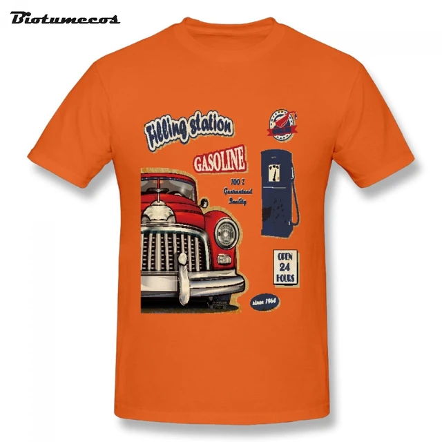 Comfortable Men T shirt Filling Station Gasoline Open 24 Hours Gas