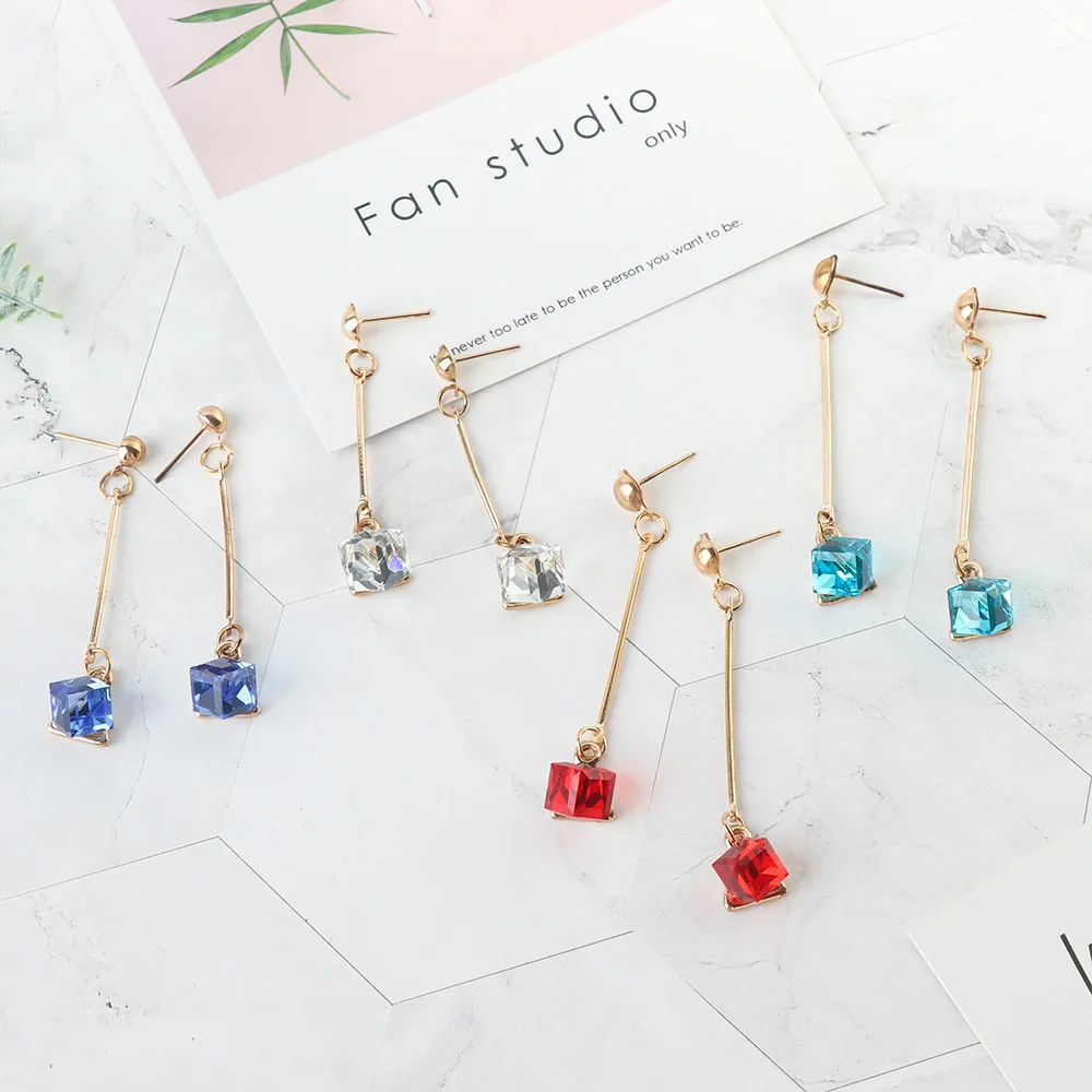 

2019 New Fashion Women Girl Crystal Stud Earring Ear Drop Elegant Clip Earrings Bride Female Jewelry