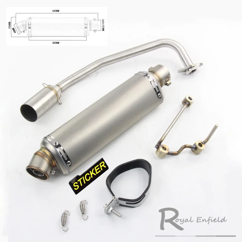 PCX 125 de 150 de Scooter de motocicleta silenciador de Escape completo del sistema medio tubo de Slip-On escapar encaja para HONDA PCX125 PCX150 2014-2017