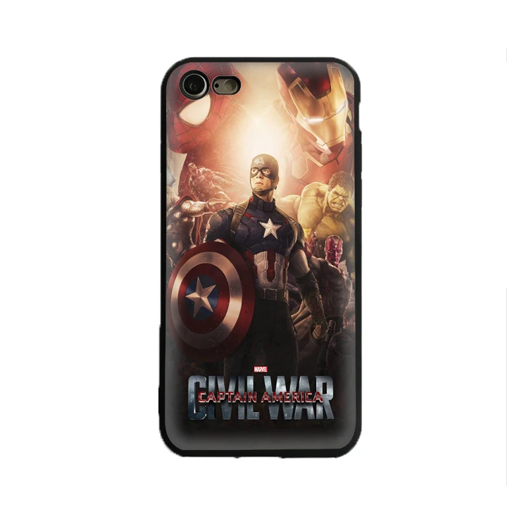 SKEROS Капитан Америка 3 Civil War Фильм Мягкий чехол для телефона iPhone X 5 5S Se 6 S 7 8 Plus # ta57 |