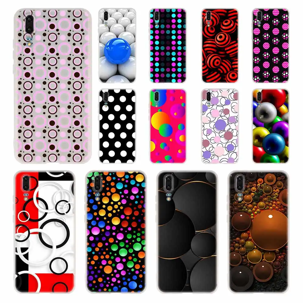 Red Black Gold Polka dots Silicone Coque Soft Case For Huawei P50 P40 P10 P20 P30 Lite Pro P Smart Z 2020 2019 Cover | Мобильные