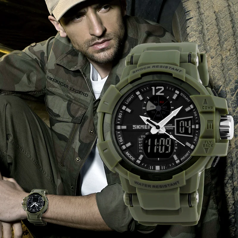 Best buy ) }}Fashion Outdoor Men Military Watches SKMEI Top Brand LED Sports Watch