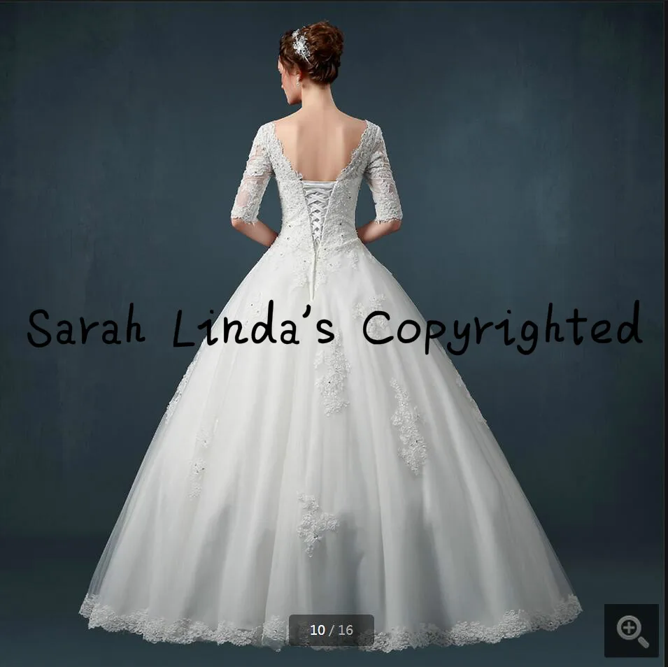 2017 New Designer Ball Gown White Lace Wedding Dress Beading