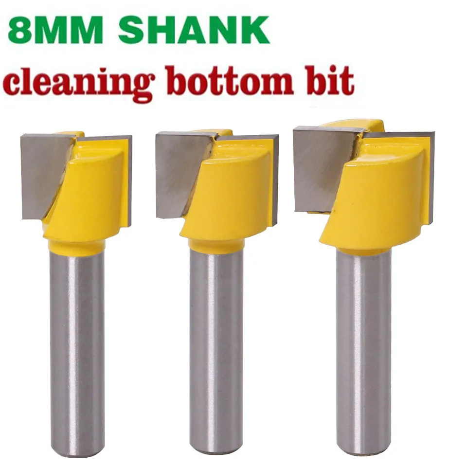 

1PC 8mm Shank Tungsten Carbide Bottom Cleaning Straight/Dado Router Bit Diameter16,18,20mm Wood Cutting Tools
