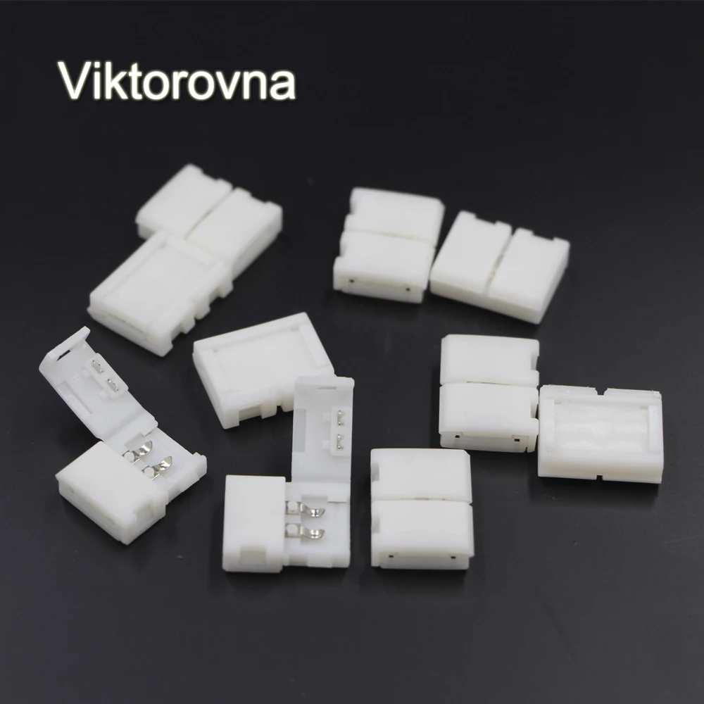 

LED strip Free Solder connector 10mm 8mm 2 pin 4 pin For 5050 5630 5730 3528 Single Color RGB Led Strip 5pcs/lot