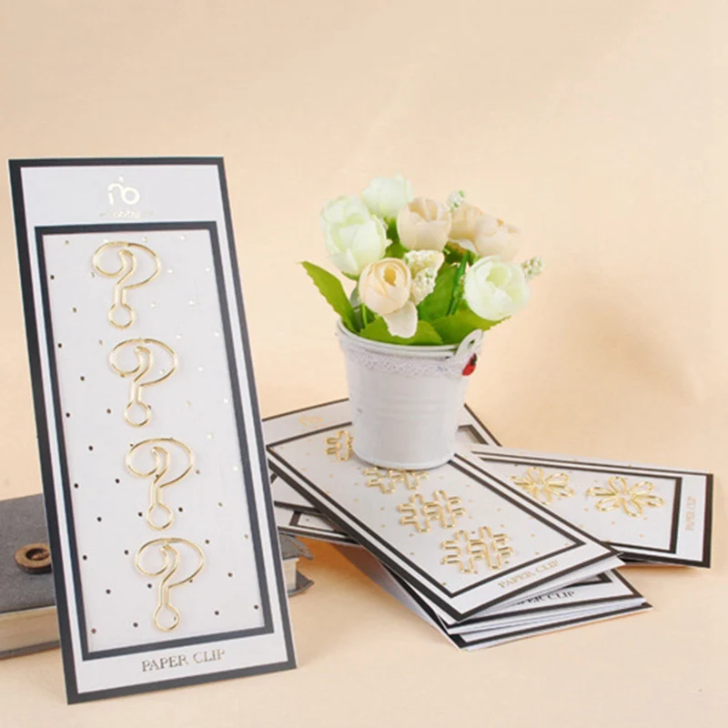 

Electroplated Gold/Pink Paper Clips Pin Metal Clip Bookmarks Storage Office Accessories Cute Bow Paper Clips