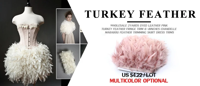 Wholesale 2 meters 8-10CM Ostrich feather Trims for skirt/dress/costume Sewing Ribbon Decorative feathers Lace