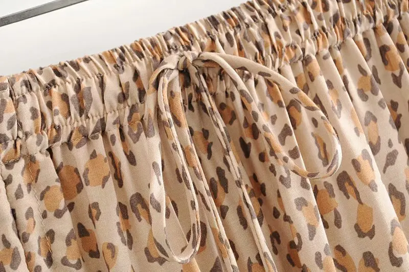 Винтажная шикарная модная хиппи Женская пляжная богемная леопардовая Юбка со складками высокая эластичная А-силуэт юбка макси в стиле бохо Femme