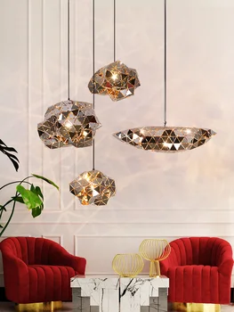 

Postmodern stainless steel phantom sparks ball pendant lights creative irregular bar restaurant cafe lamps MING