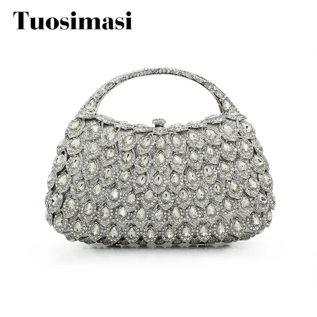 Stones Rhinestone Handbags And Purse Designer Basket Women Crystal Stones Rhinestone Handbags And Purse Designer Basket Women Crystal Clutches Metal Bridal Wedding Clutch